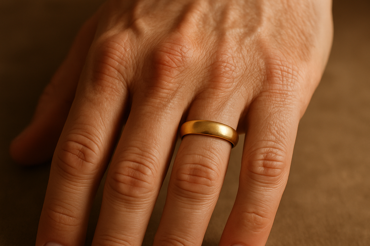 less old with wedding band